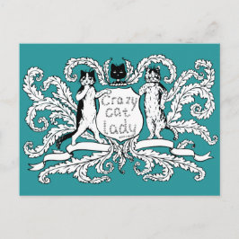 Cartão Postal Casaco de Armas de Gato Louco