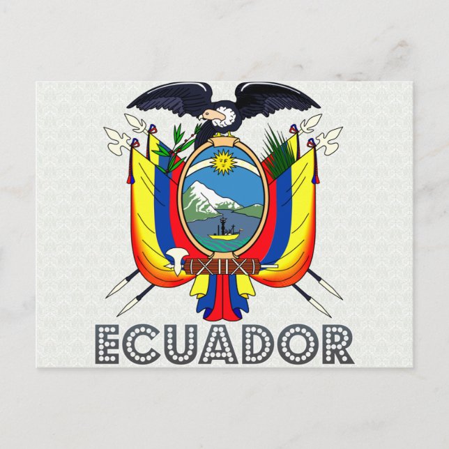 Cartão Postal Casaco de armas do Equador (Frente)