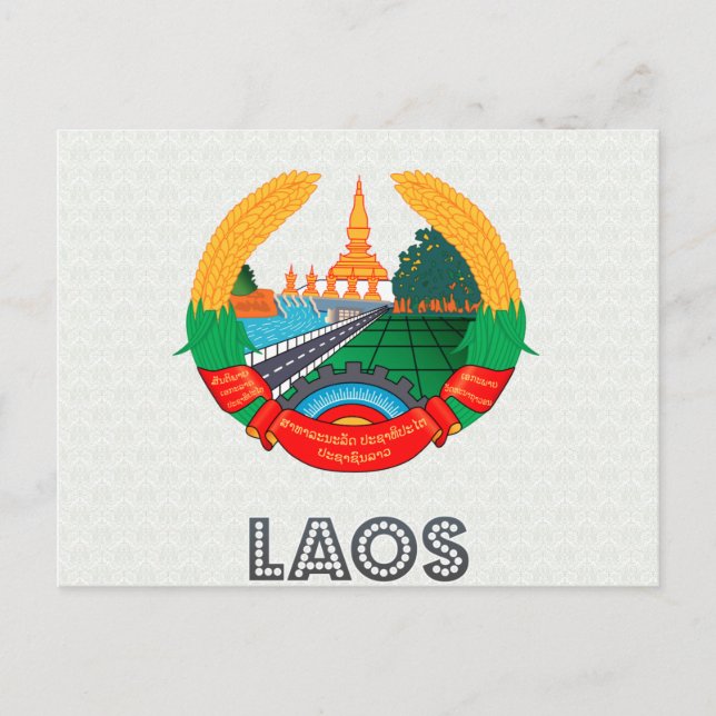 Cartão Postal Casaco de armas do Laos (Frente)