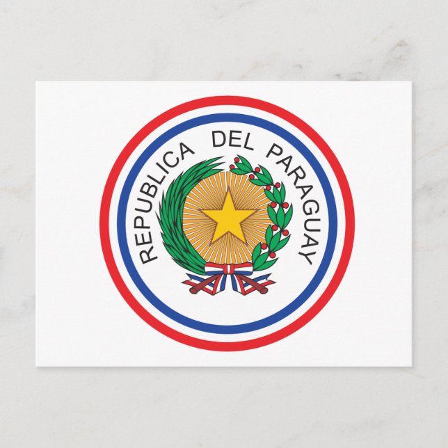 Cartão Postal Casaco De Armas Do Paraguai (Frente)