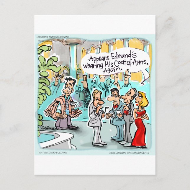 Cartão Postal Casaco De Armas Engraçadas Oferece Camisetas E Car (Frente)