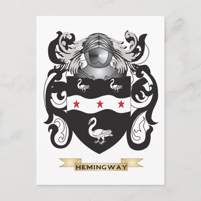 Cartão Postal Casaco de Armas Hemingway (Serviço Familiar) (Frente)