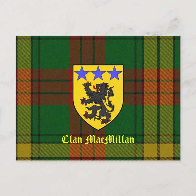 Cartão Postal Casaco de Armas MacMillan Tartan (Frente)