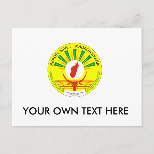 Cartão Postal Casaco de Armas Madagáscar (Frente)
