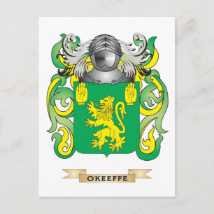 Cartão Postal Casaco de Armas O'Keeffe (Crest Familiar)