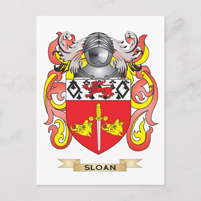 Cartão Postal Casaco de Armas Sloan (Family Crest) (Frente)