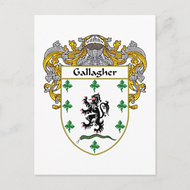 Cartão Postal Casaco de Braços Gallagher (Mantled) (Frente)