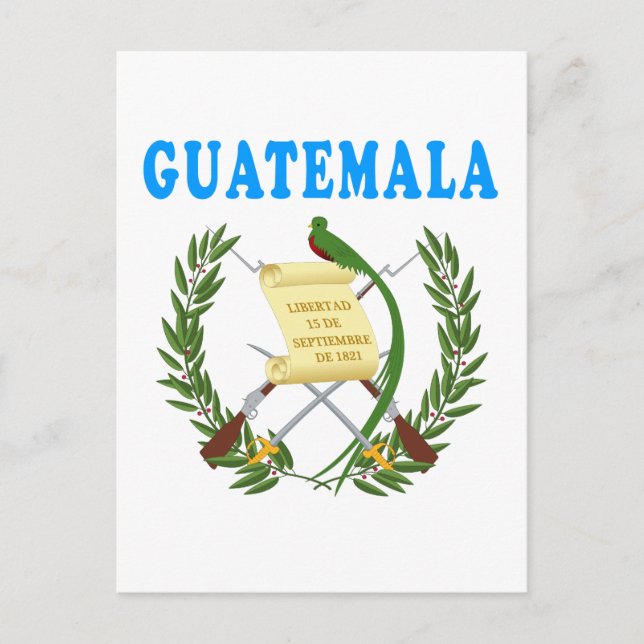 Cartão Postal Casaco de Designs De Armas Da Guatemala (Frente)
