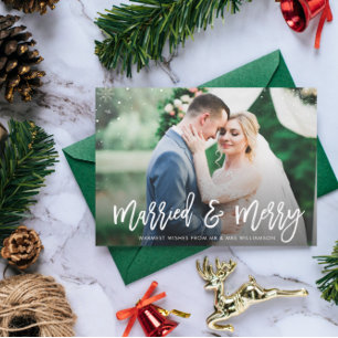 Cartão Postal CASADA E FELIZ anúncio de casamento apressado