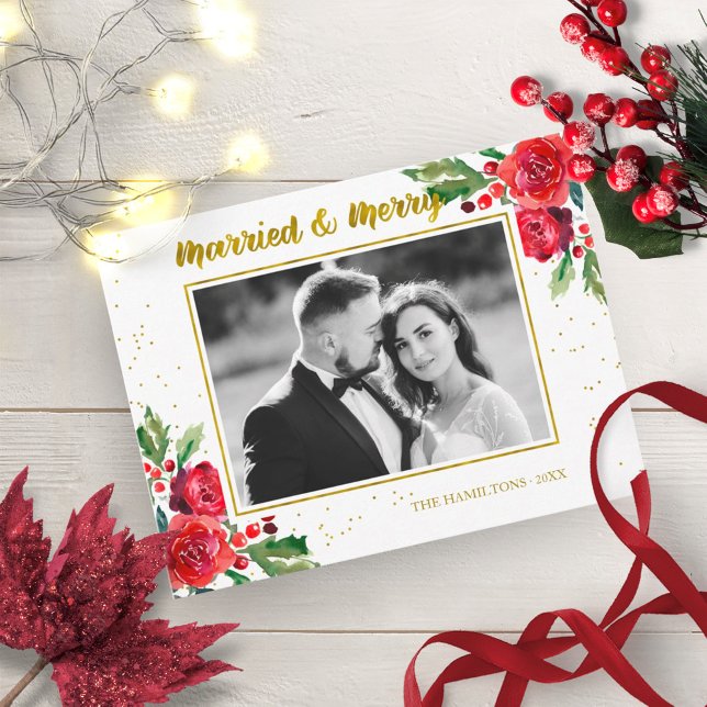 Cartão Postal Casados E Alegres Flores de Inverno Foto de Natal (Criador carregado)