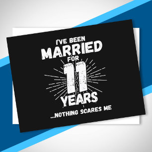 Cartão Postal Casais Casados há 11 Anos Engraçado 11º Aniversári
