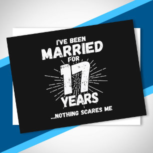 Cartão Postal Casais Casados há 17 Anos Engraçado 17º Aniversári