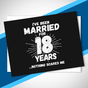 Cartão Postal Casais Casados há 18 Anos Engraçado 18º Aniversári