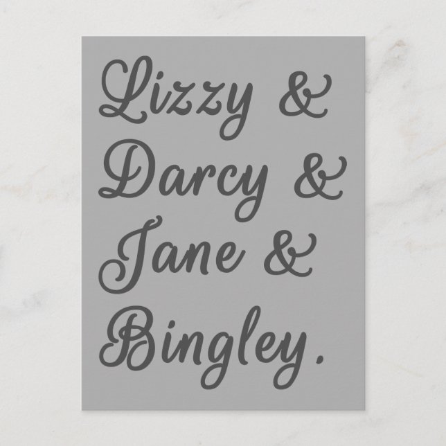 Cartão Postal Casais de Orgulho e Preconceito I (Frente)