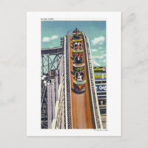 Cartão Postal Casais descendo a pista de rotação voadora