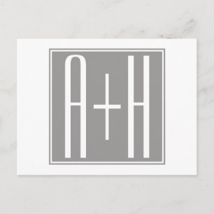 Cartão Postal Casais Initails ou Outro Texto   Cinzas brancas