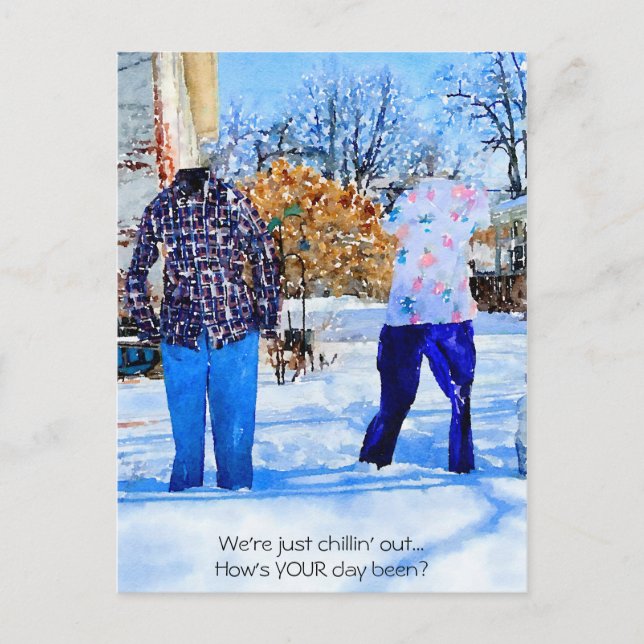 Cartão Postal Casal Apenas Refrigerindo Roupas Congeladas (Frente)