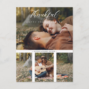 Cartão Postal Casal Collage 2 Fotos Feliz Ação de Graças