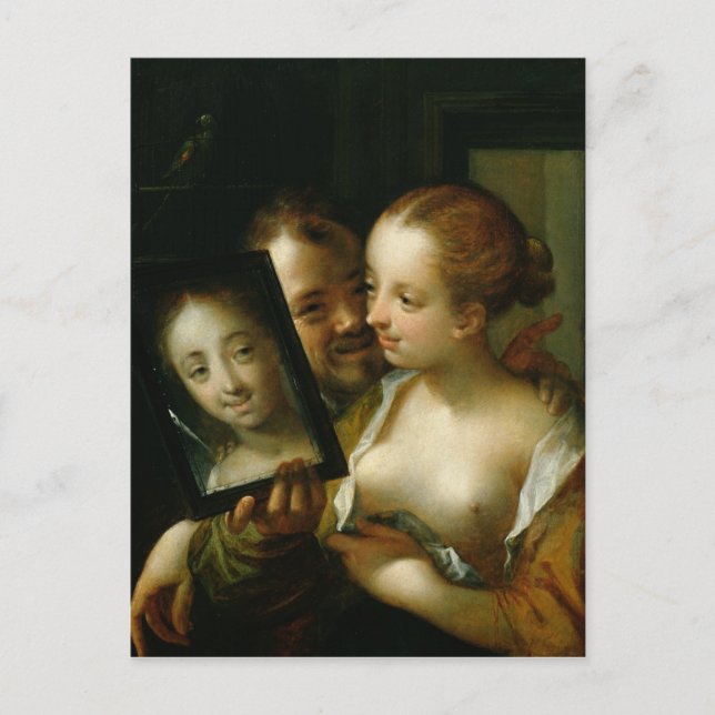 Cartão Postal Casal com espelho, 1596 (Frente)