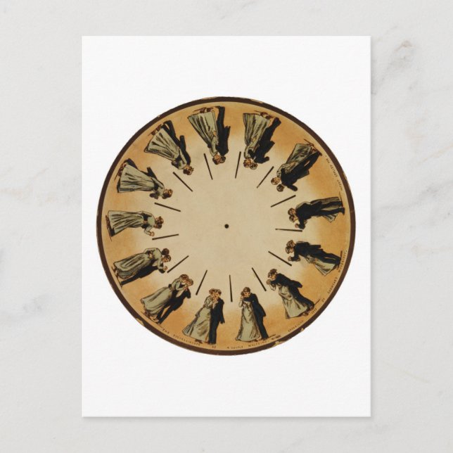 Cartão Postal Casal da Muybridge em Pés-Fenakistoscópio (Frente)