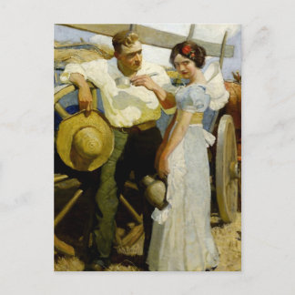 Cartão Postal “Casal da Pradaria e Carroça” por NC Wyeth