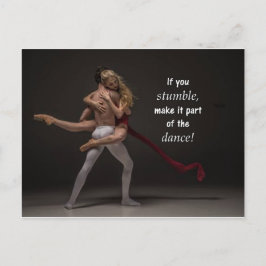 Cartão Postal Casal de Ballet Citação Inspiradora Romântica