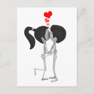 Cartão Postal Casal de Beijo de Amor