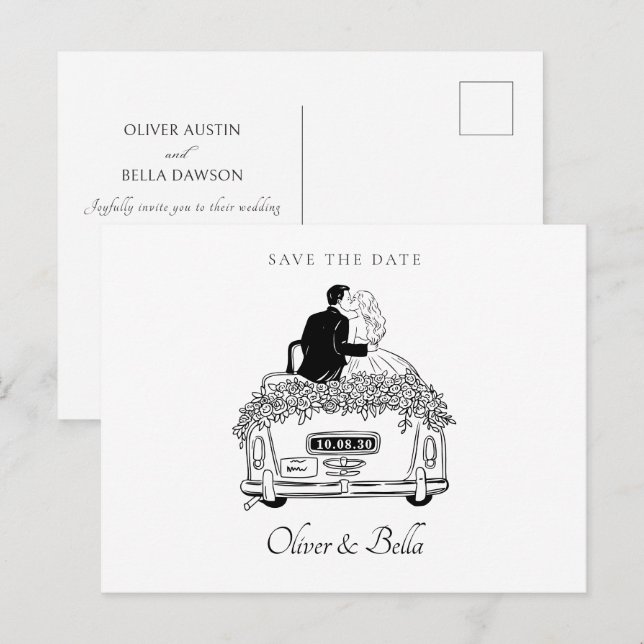Cartão Postal Casal de casamento (Frente/Verso)