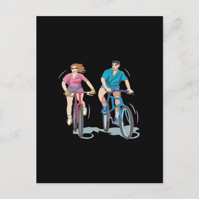 Cartão Postal Casal de ciclismo (Frente)