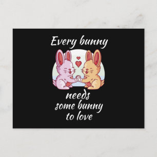 Cartão Postal Casal de Coelhos Coração de Amor Amantes de Páscoa