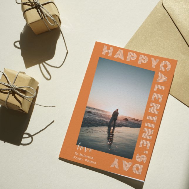 Cartão Postal Casal de Colagem de Fotos Feliz Dia de Galentine d (Happy Galentine's Day Photo Collage Couple Folded Postcard
)