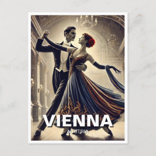 Cartão Postal Casal de Dança de Valsa de Viena Viagens