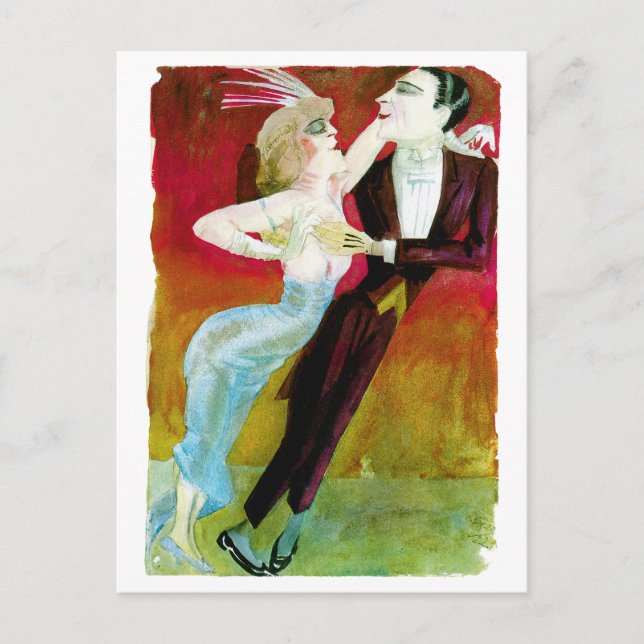 Cartão Postal Casal de dança moderna por Otto Dix (Frente)