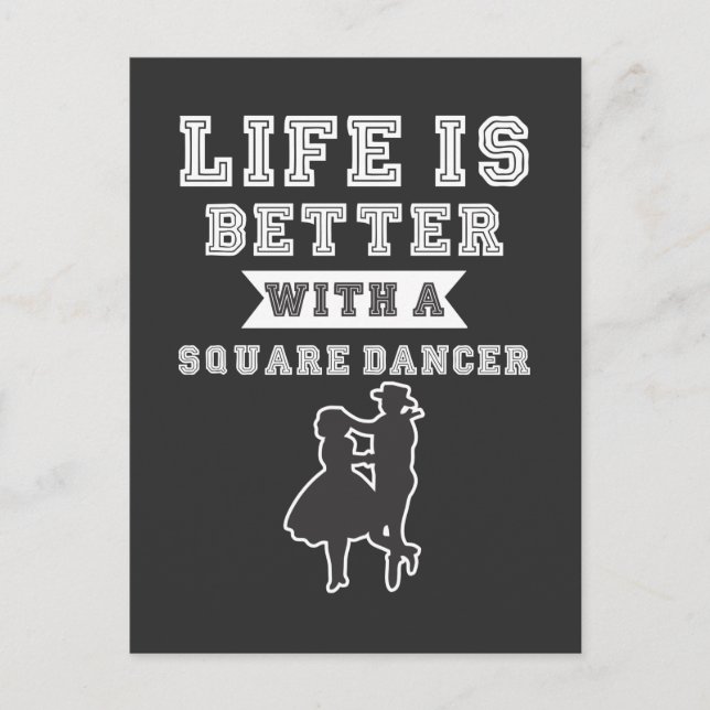 Cartão Postal Casal de Dança Quadrada Dançarino de Linha Country (Frente)