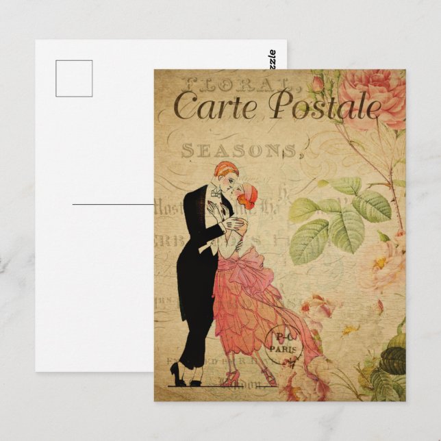 Cartão Postal Casal de danças de 1920 (Frente/Verso)