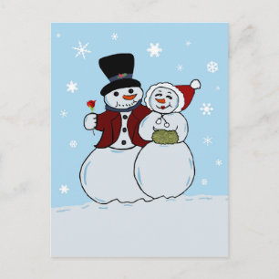 Cartão Postal Casal de neve