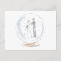 Casal de Noivos em Globo de Neve