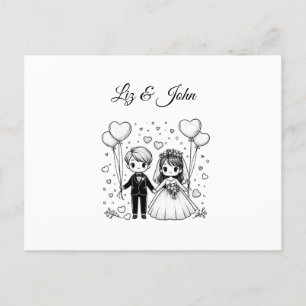 Cartão Postal Casal de noivos personalizado