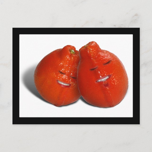 Cartão Postal Casal de tangerina (laranja você também ama?) (Frente)