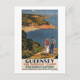 Cartão Postal Casal do Canal da Mancha Ocidental Sul/Excelente e