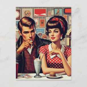 Cartão Postal casal dos anos 50