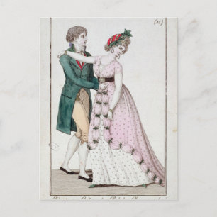 Cartão Postal Casal Elegante Dançando a Valsa