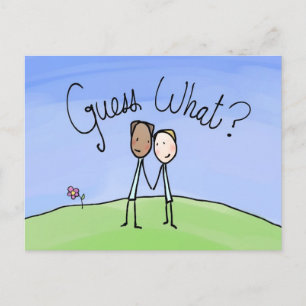 Cartão Postal Casal Gay bonito adivinha o que