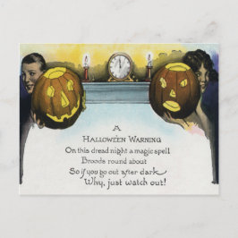 Cartão Postal Casal Jack O Lanterna Pumpkin
