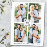 Cartão Postal Casal minimalista moderno 4 Foto para salvar a dat<br><div class="desc">Anúncio de Noivado de Casamento de Foto Simples e Minimalista Moderno,  mas Elegante 4 Salve o Cartão-Postal de Data</div>