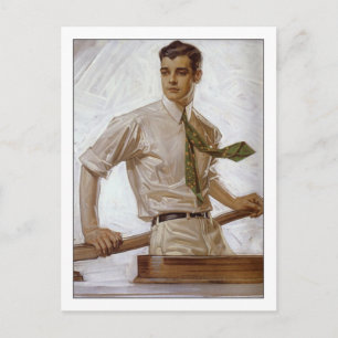 Cartão Postal Casal no barco por Joseph Leyendecker