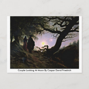 Cartão Postal Casal Olhando A Lua Por Caspar David Friedrich