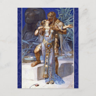 Cartão Postal casal romântico vintage anthony cleópatra clássico