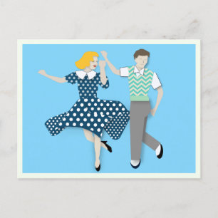 Cartão Postal Casal Swing Dance