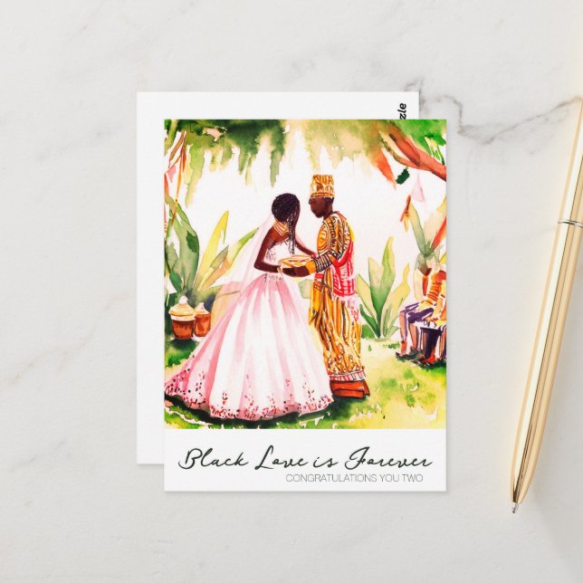 Cartão Postal Casamento Afro-Americano (Frente/Verso In Situ)